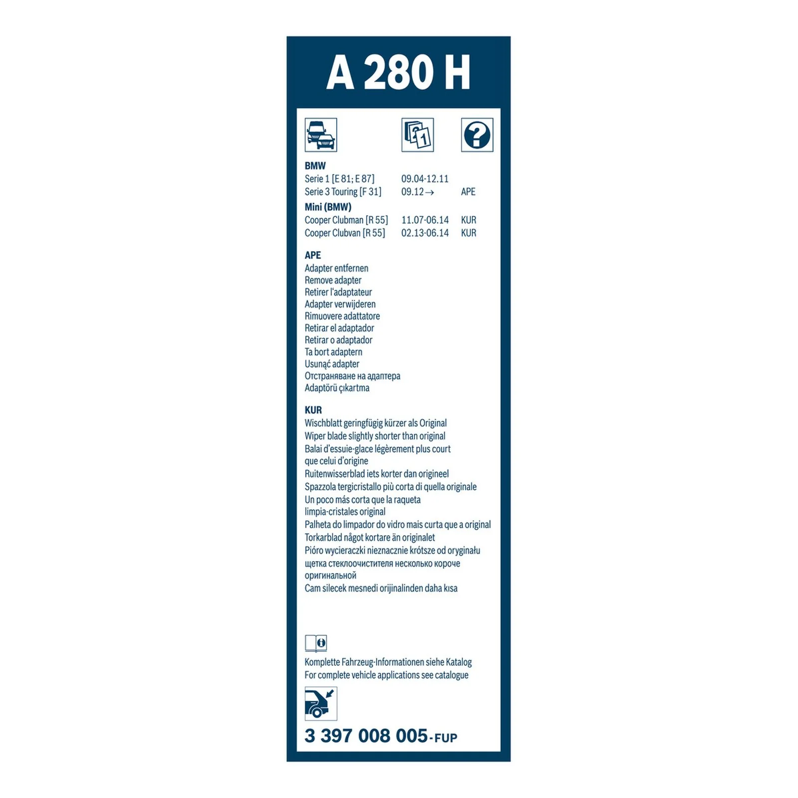 A280H Bosch Rear Screen Wiper A - Image 3