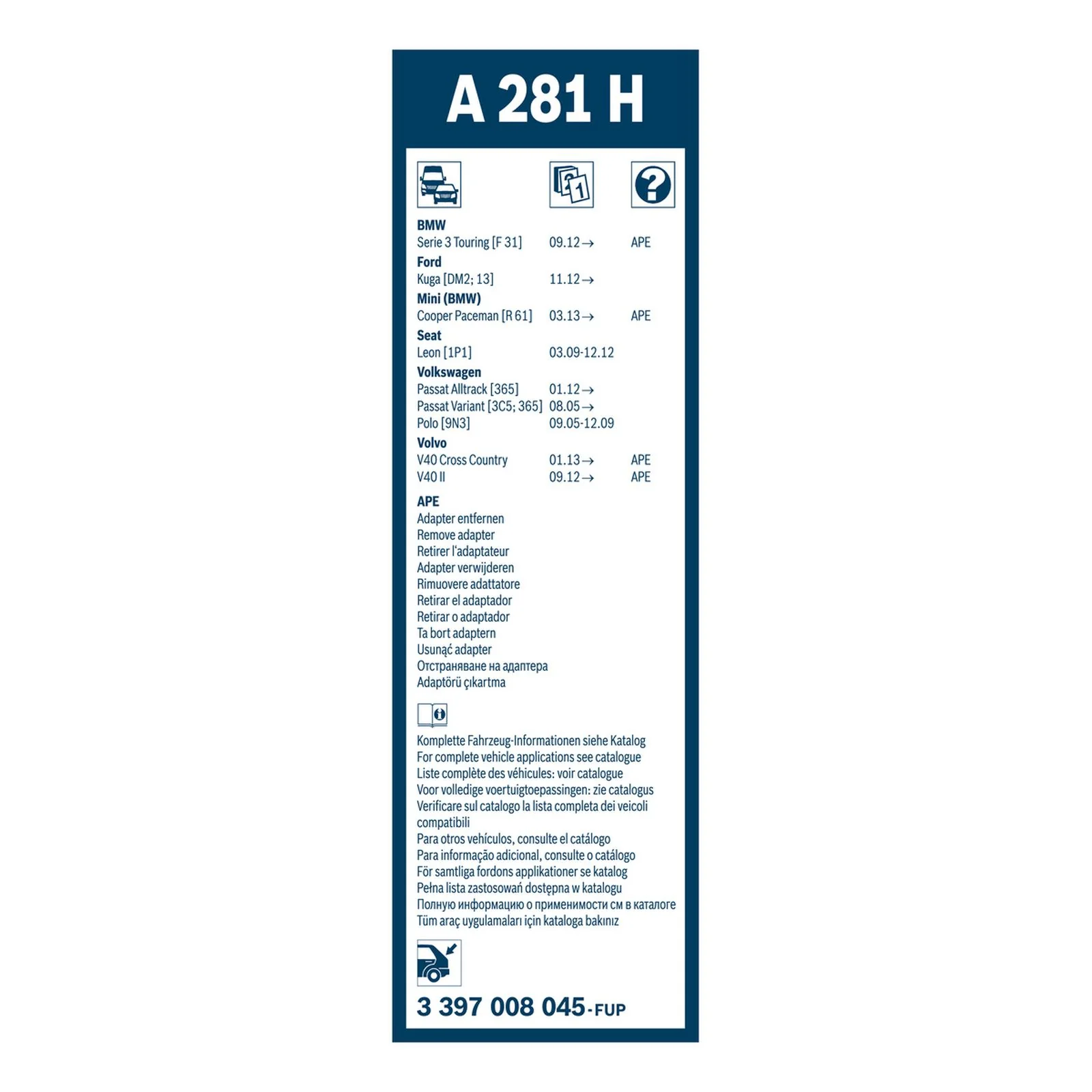 A281H Bosch Rear Screen Wiper A - Image 3
