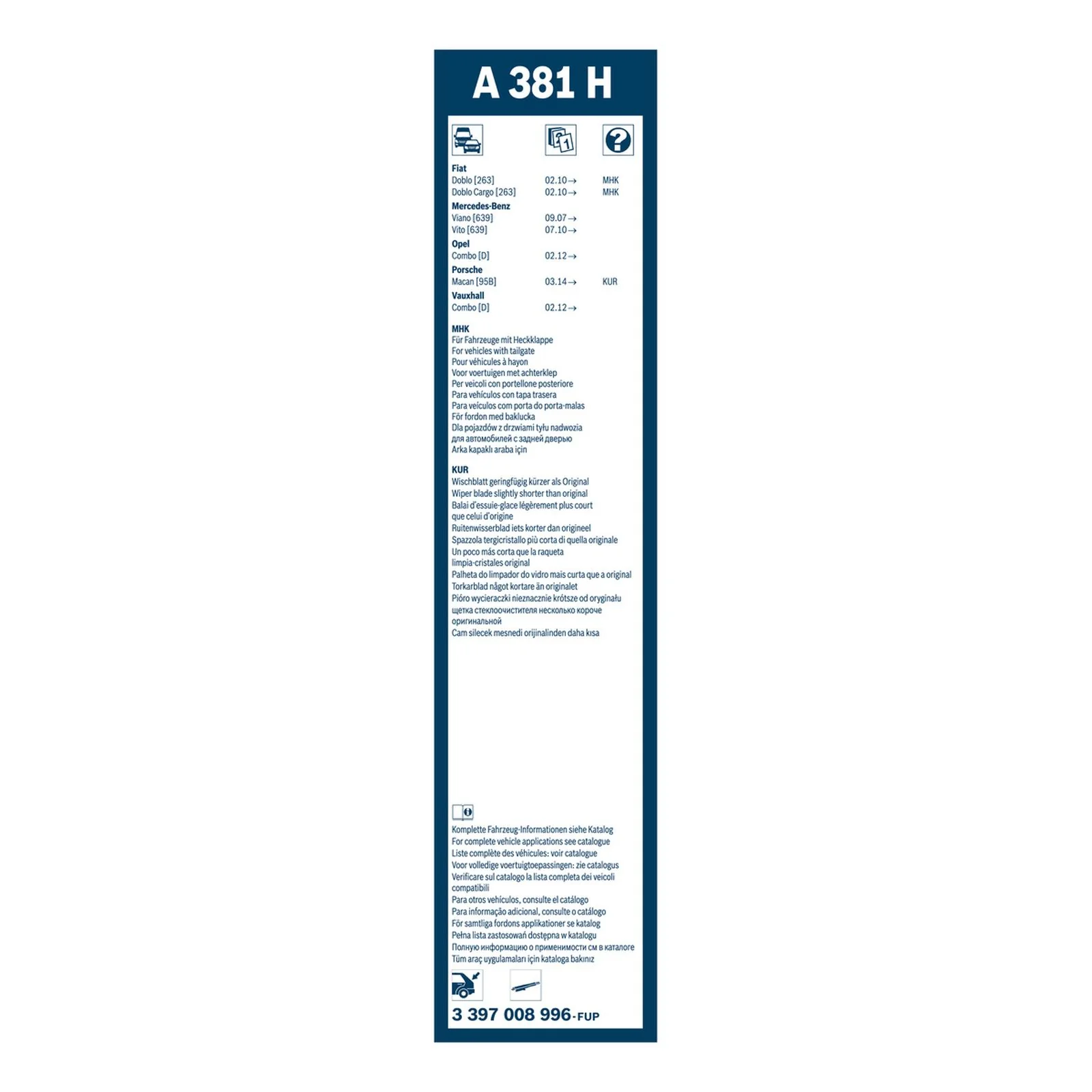 A381H Bosch Rear Screen Wiper A - Image 3