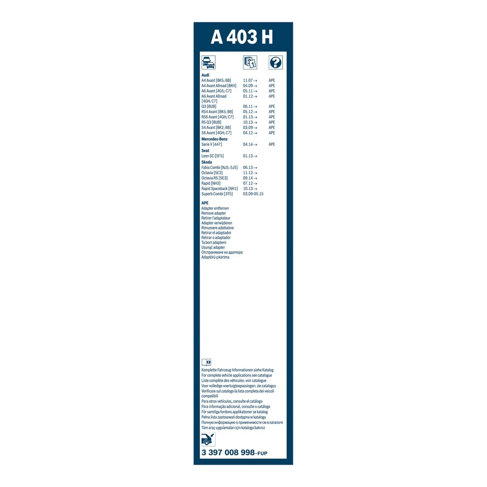 A403H Bosch Rear Screen Wiper A - Image 3