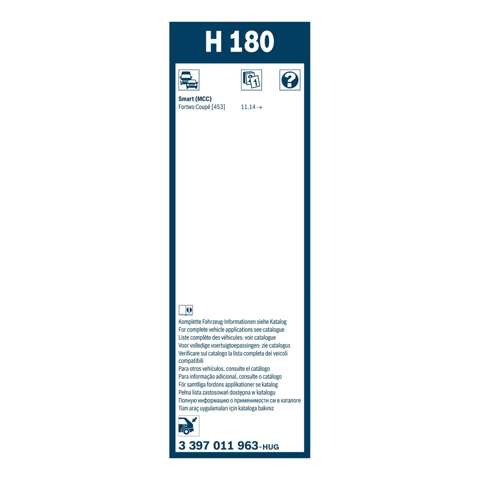 H180 Bosch Rear Screen Wiper H - Image 3
