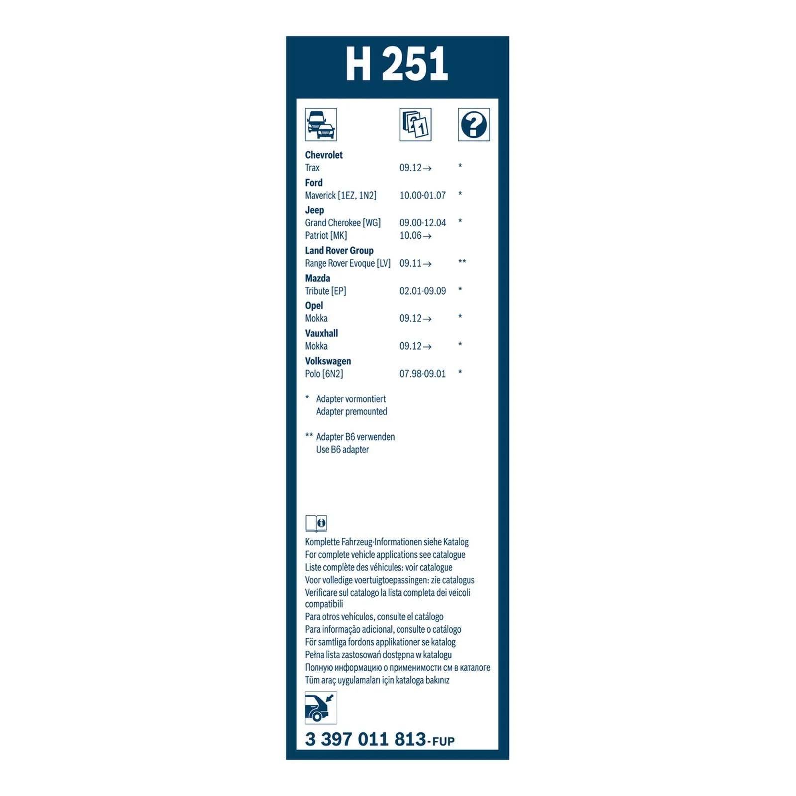 H251 Bosch Rear Screen Wiper H - Image 3