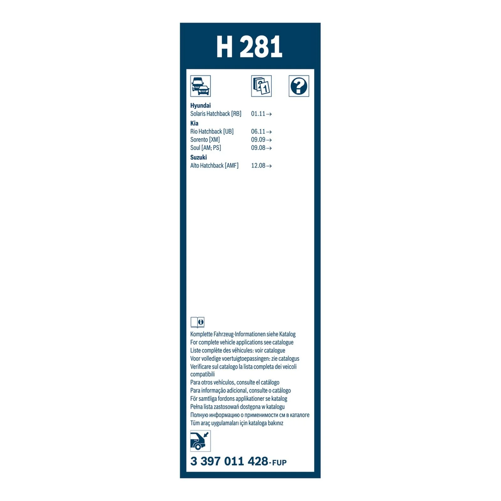 H281 Bosch Rear Screen Wiper H - Image 3