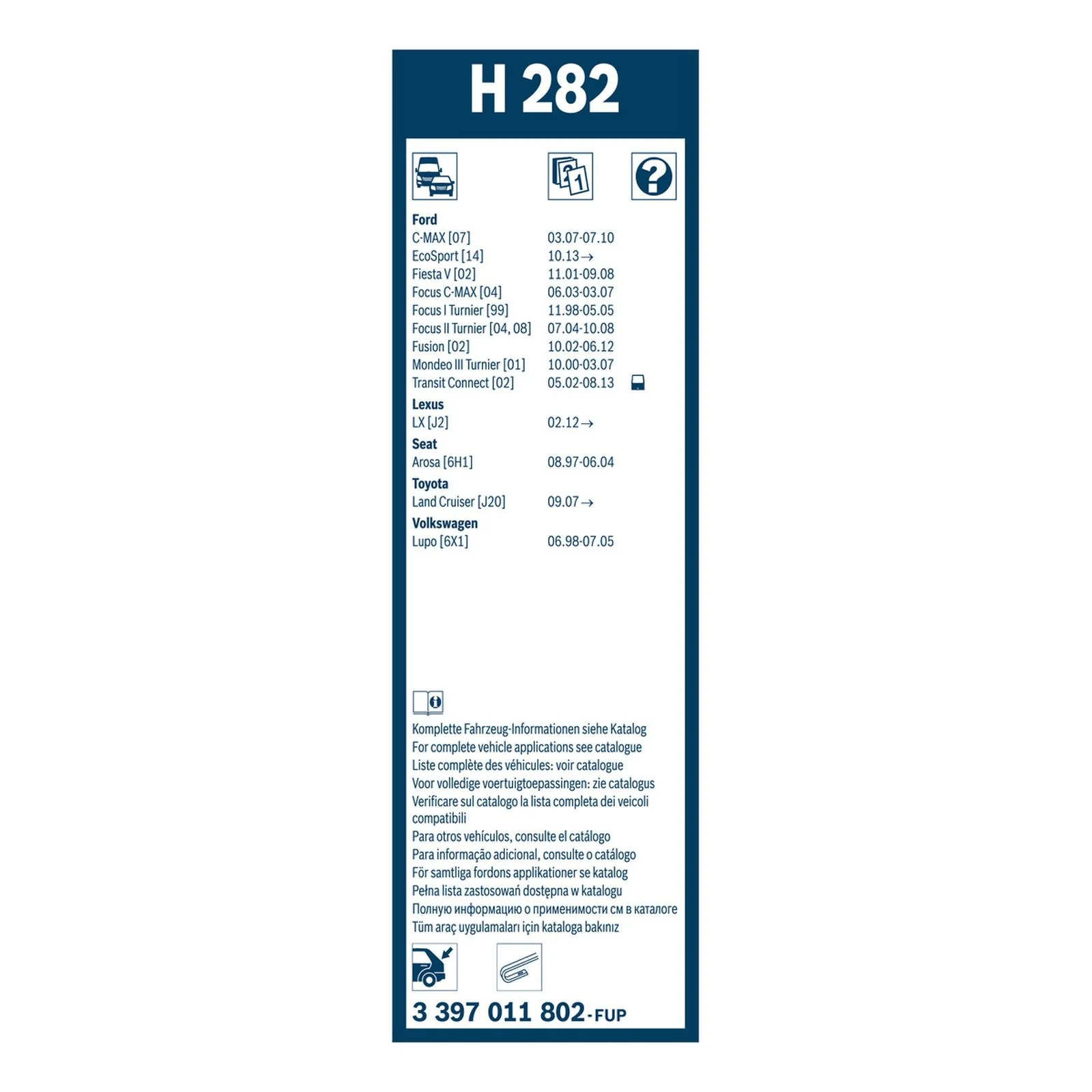 H282 Bosch Rear Screen Wiper H - Image 3