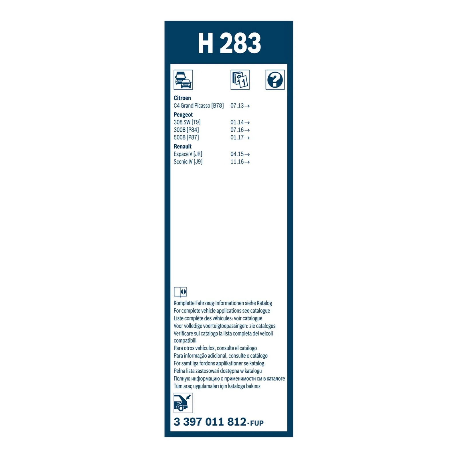 H283 Bosch Rear Screen Wiper H - Image 3