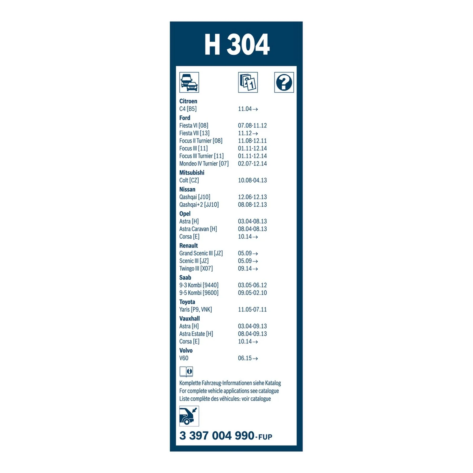 H304 Bosch Rear Screen Wiper H - Image 3