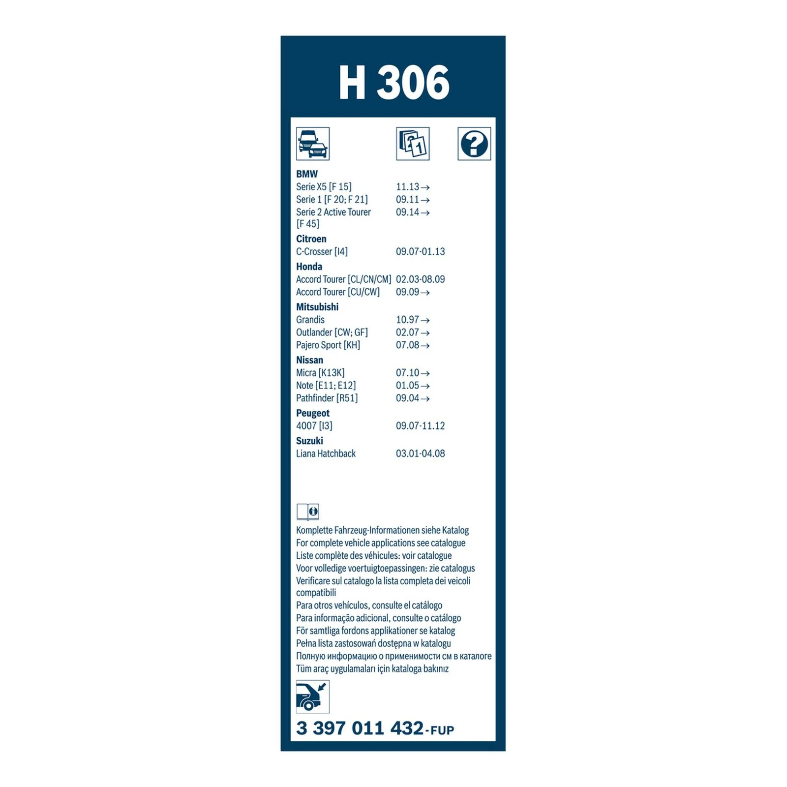 H306 Bosch Rear Screen Wiper H - Image 3