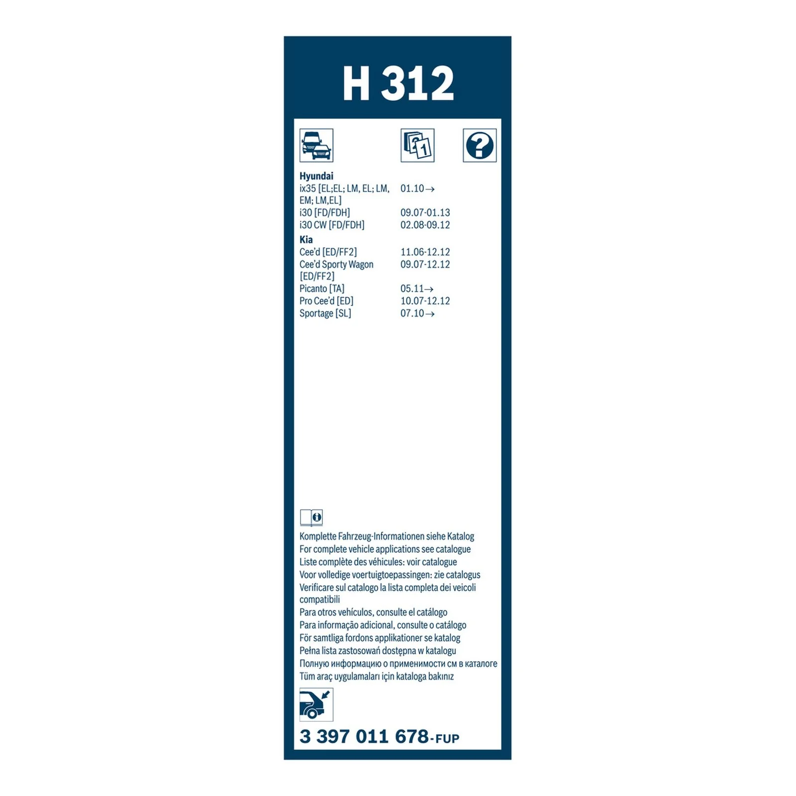H312 Bosch Rear Screen Wiper H - Image 3