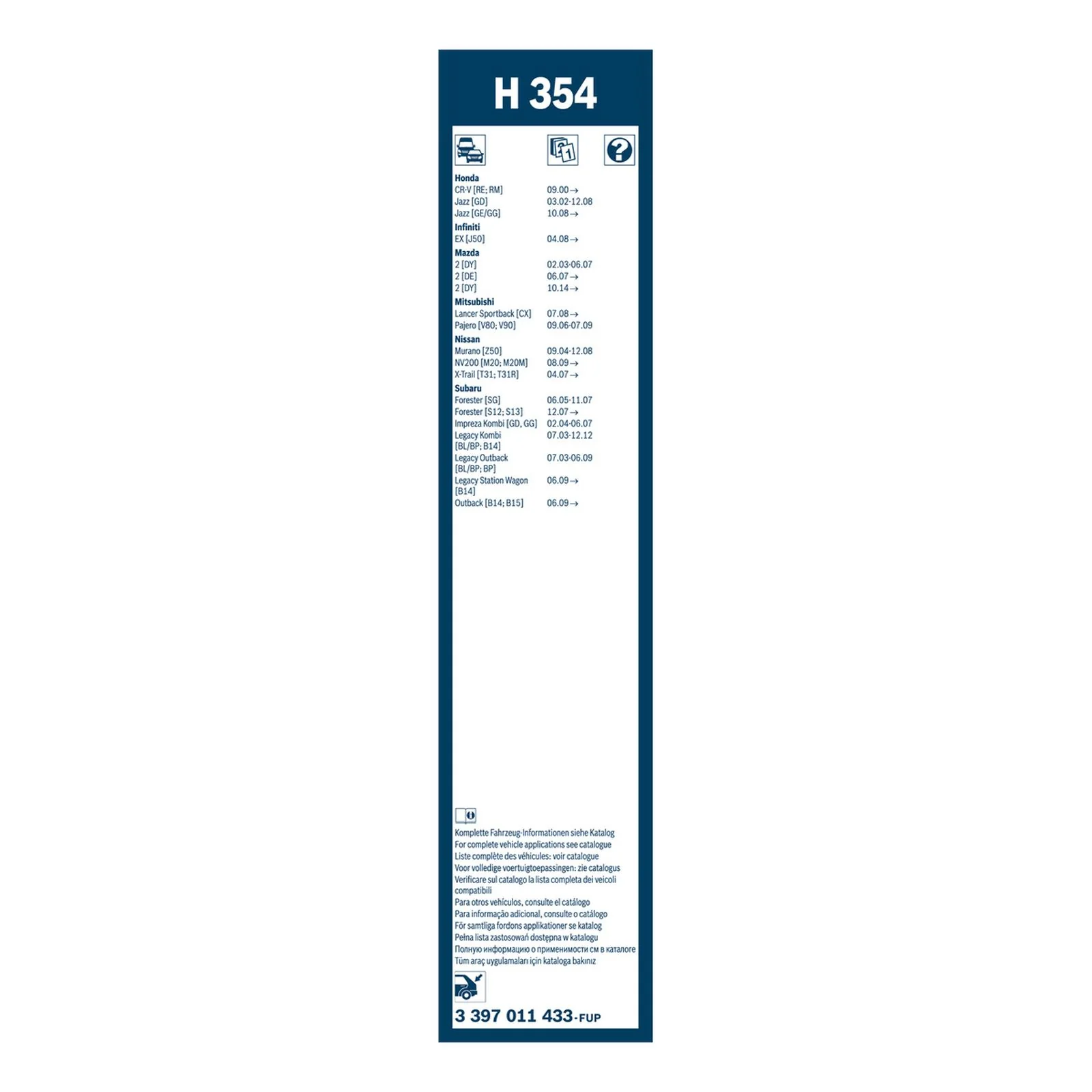 H354 Bosch Rear Screen Wiper H - Image 3