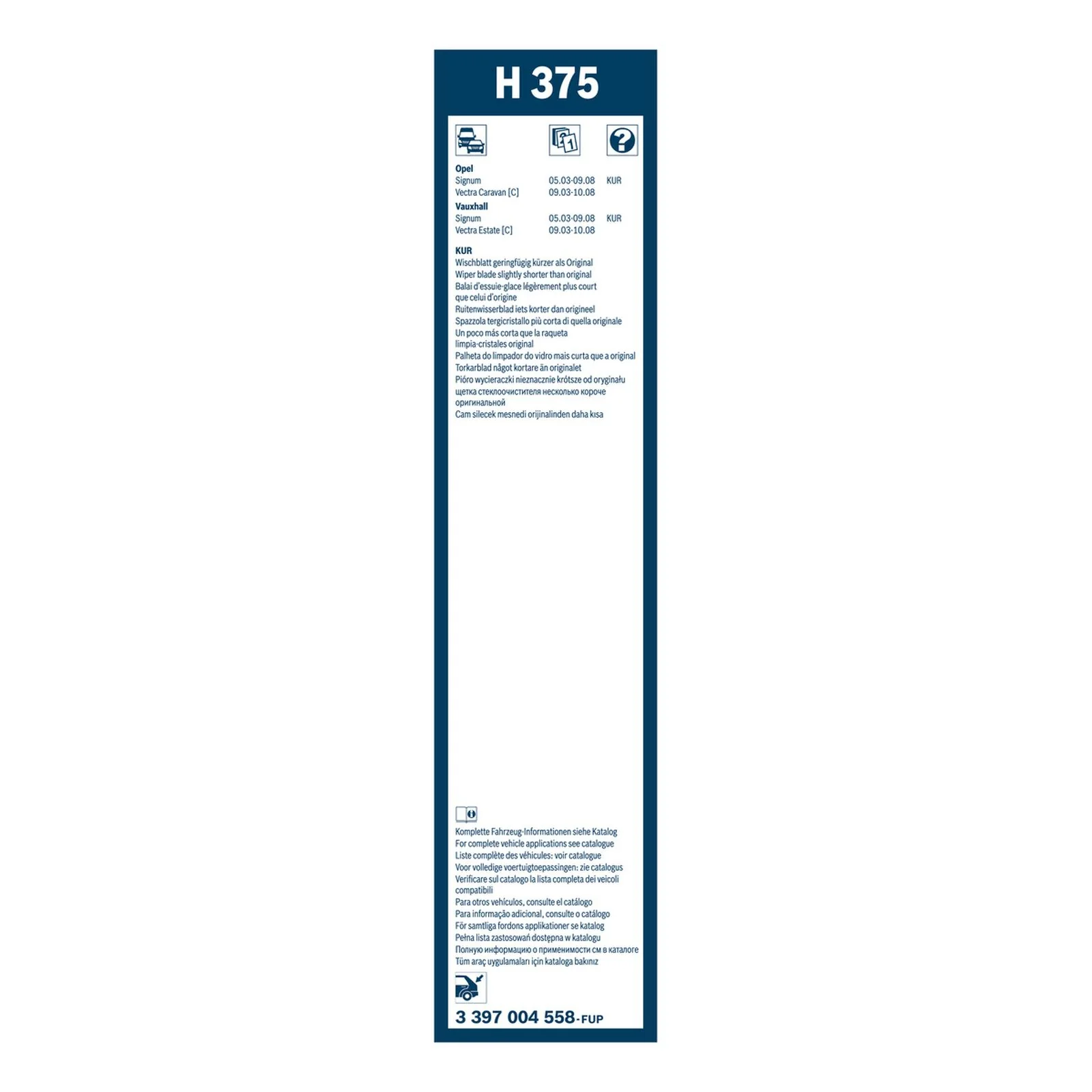 H375 Bosch Rear Screen Wiper H - Image 3