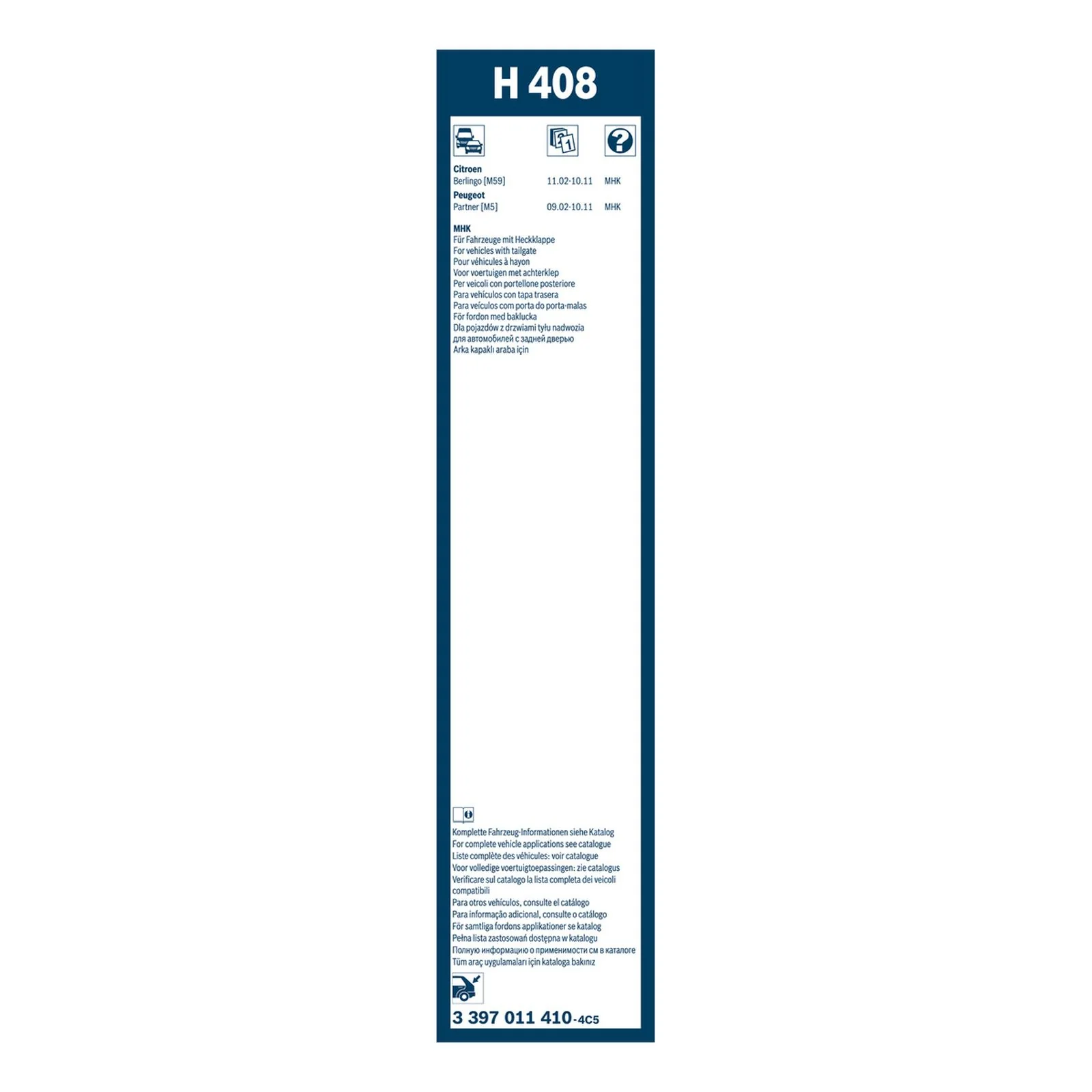 H408 Bosch Rear Screen Wiper H - Image 3