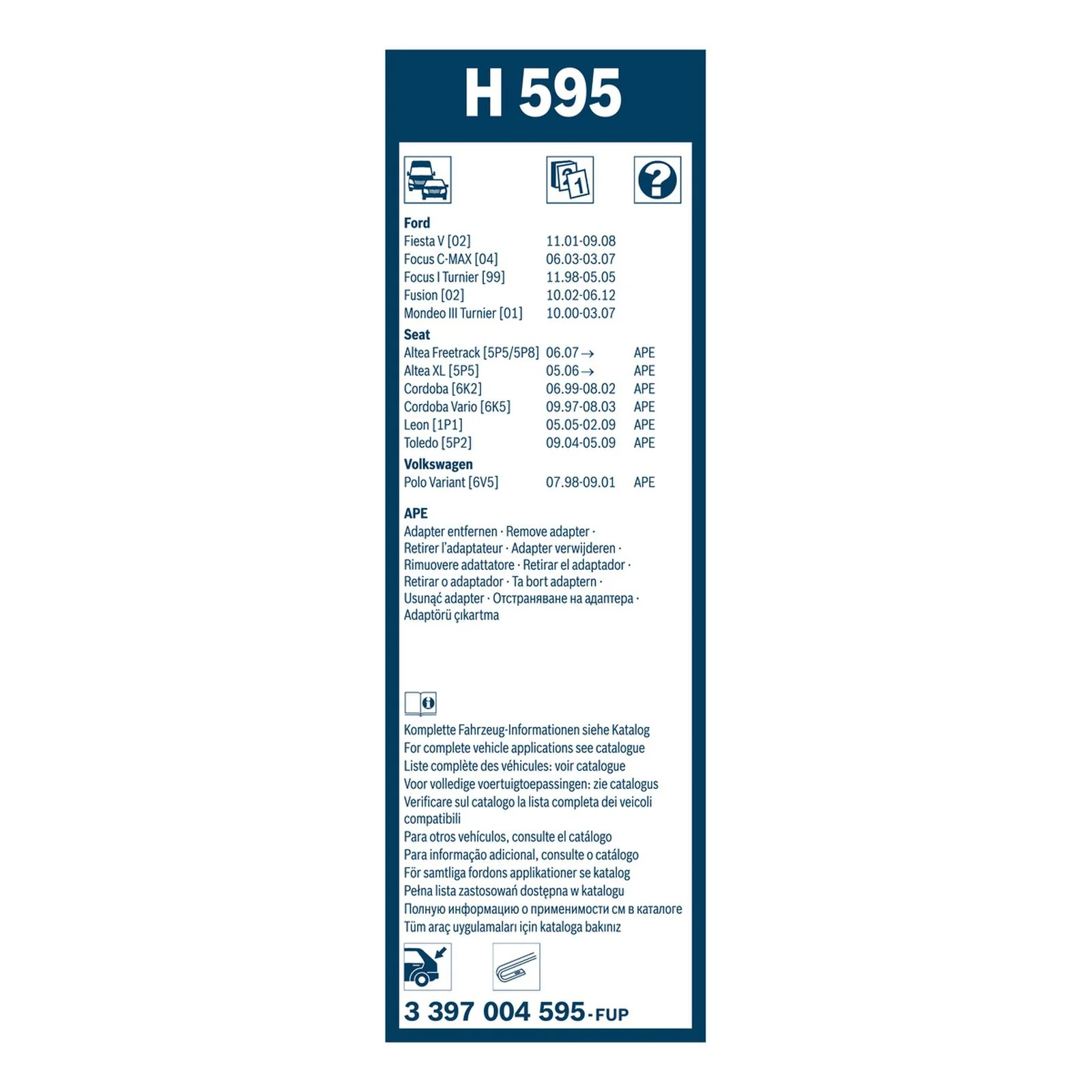 H595 Bosch Rear Screen Wiper H - Image 3